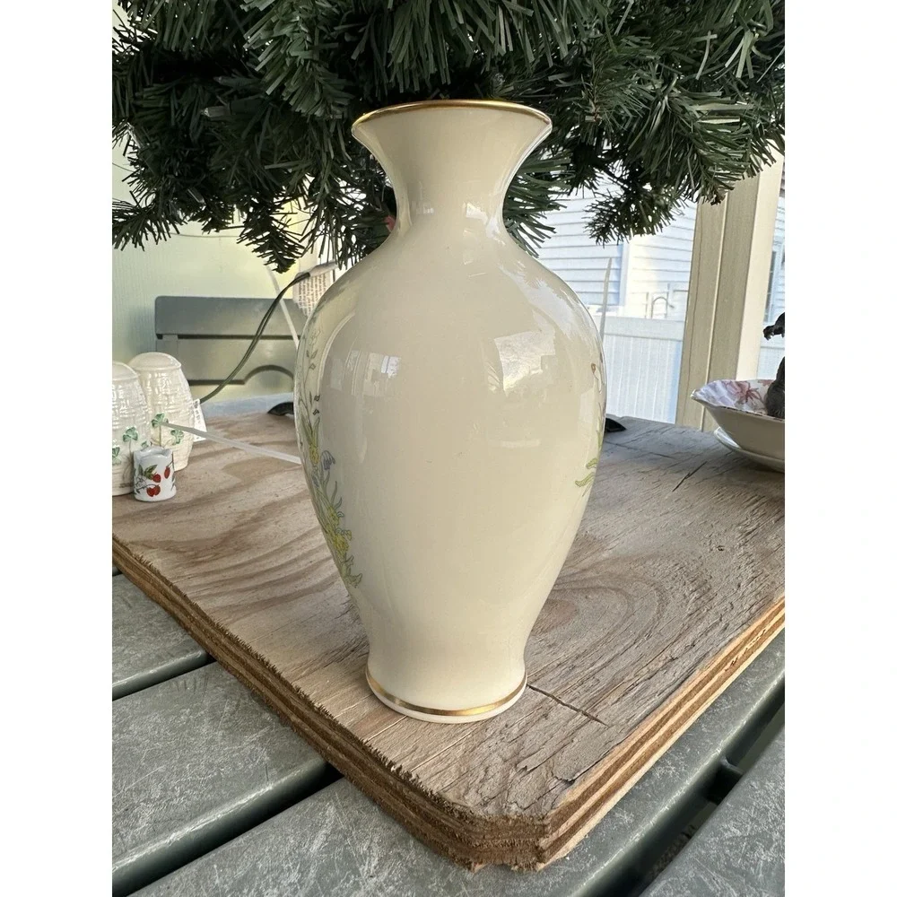 VTG Lenox Mother's Day 1984 Gold Rim Deer Family Vase Limited Edition‎